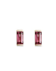 Linea Garnet Studs Andrea Bonelli Jewelry 14k Yellow Gold