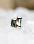 Linea Green Tourmaline Studs Andrea Bonelli Jewelry 14k Yellow Gold