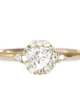 Isobel Halo Moissanite Ring Andrea Bonelli Jewelry 14k Yellow Gold