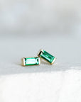 Linea Emerald Studs Andrea Bonelli Jewelry 