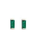Linea Emerald Studs Andrea Bonelli Jewelry 10k Yellow Gold