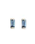 Linea London Blue Topaz Studs Andrea Bonelli Jewelry 14k Yellow Gold