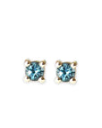 London Blue Topaz Studs Andrea Bonelli Jewelry 14k Yellow Gold