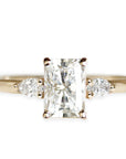 Marina Moissanite Ring Andrea Bonelli 14k Yellow Gold