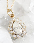 Aura Pear Halo Necklace Andrea Bonelli Jewelry