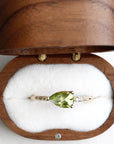 Lilia Peridot + Diamond Ring Andrea Bonelli Jewelry 