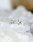 Princess Cut Aquamarine Studs Andrea Bonelli Jewelry