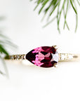 Lilia Garnet + Diamond Ring Andrea Bonelli Jewelry
