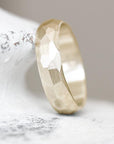 Rock Facet Half Round Band Andrea Bonelli Jewelry
