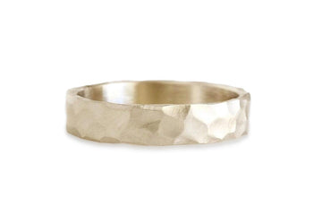 Rustic Carved Band 4mm Andrea Bonelli Jewelry 14k Yellow Gold