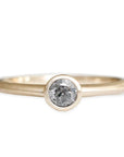 Zoe Salt + Pepper Diamond Ring Andrea Bonelli Jewelry 14k Yellow Gold