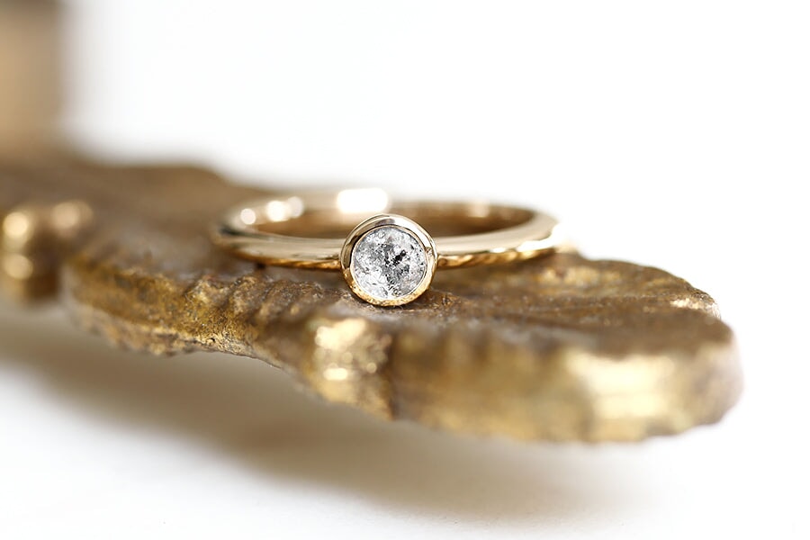Zoe Salt + Pepper Diamond Ring Andrea Bonelli Jewelry 