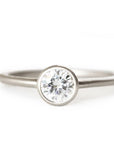 Zoe Moissanite Ring .50ct Andrea Bonelli Jewelry 14k White Gold