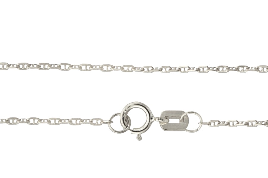 14k Anchor Chain 1.1mm Andrea Bonelli Jewelry 14k White Gold
