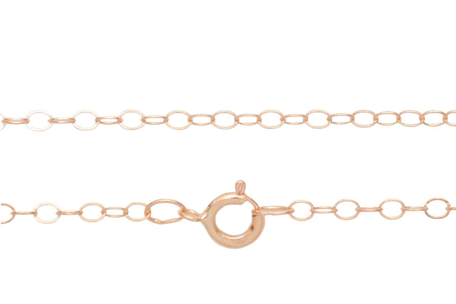 14k GF Cable Chain 1.3mm Andrea Bonelli Jewelry 14k Rose Gold Filled