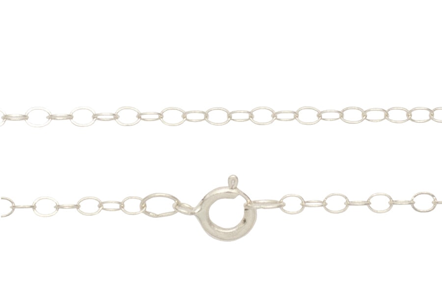 14k Cable Chain 1.3mm Andrea Bonelli Jewelry 14k White Gold
