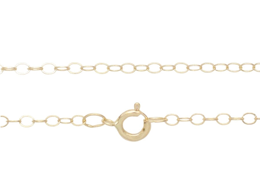 14k GF Cable Chain 1.3mm Andrea Bonelli Jewelry 14k Yellow Gold Filled