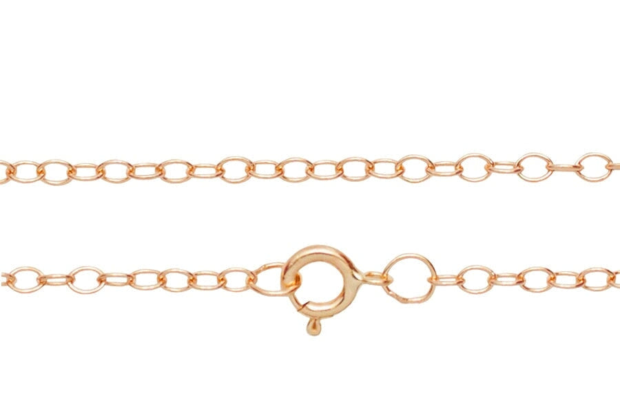 14k Cable Chain 1.5mm Andrea Bonelli Jewelry 14k Rose Gold
