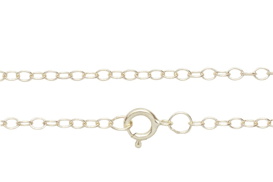 14k Cable Chain 1.5mm Andrea Bonelli Jewelry 14k White Gold