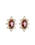 Aura Garnet Halo Studs Andrea Bonelli Jewelry 14k Yellow Gold