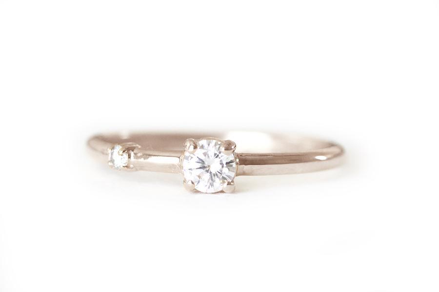 Duette Lab Diamond Ring Andrea Bonelli 14k Rose Gold