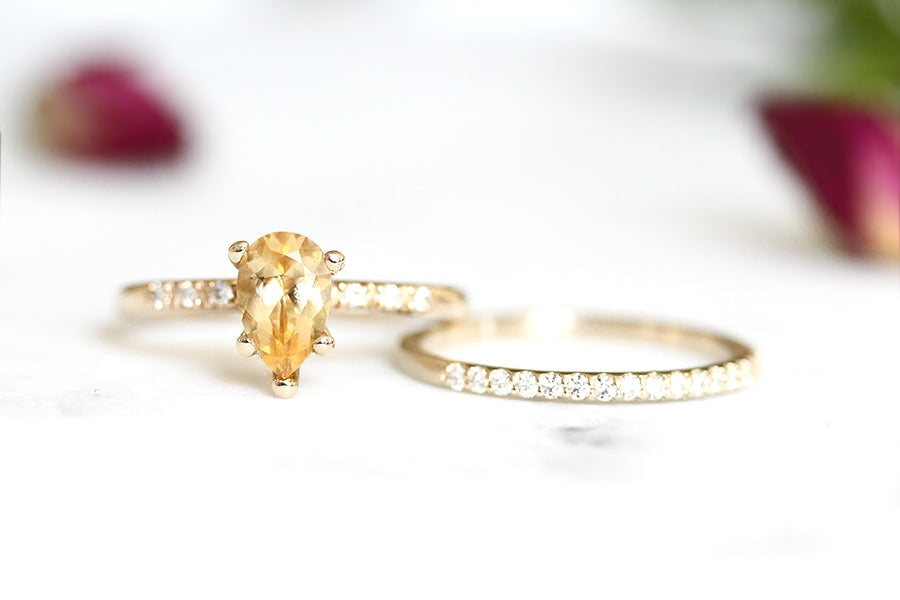 Tryst Citrine + Diamond Ring Andrea Bonelli Jewelry 