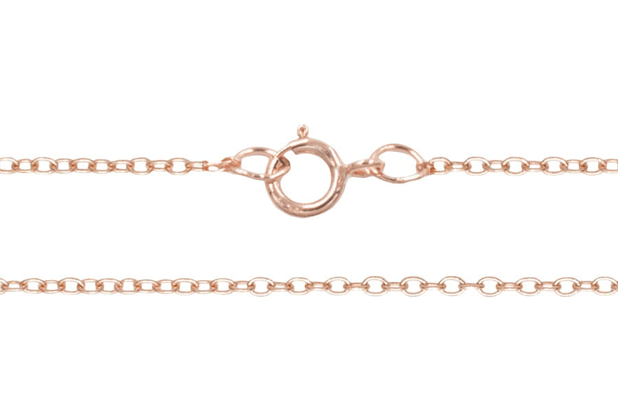 14k Adjustable Cable Chain 1mm Andrea Bonelli Jewelry 14k Rose Gold