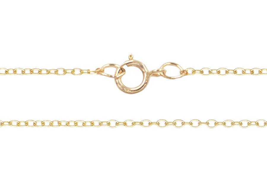14k Adjustable Cable Chain 1mm Andrea Bonelli Jewelry 14k Yellow Gold