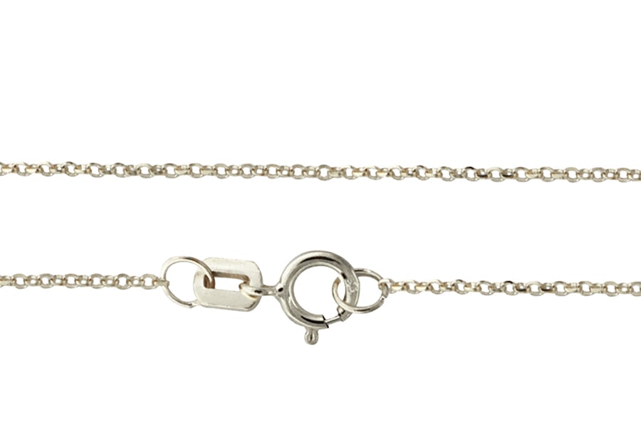 14k Rolo Chain 1mm Andrea Bonelli Jewelry 14k White Gold