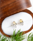 Jumelle Faceted Opal + Moissanite Studs Andrea Bonelli Jewelry 