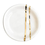 Minimalist Porcelain Jewelry Dish Honeycomb Studio Porcelain + Gold