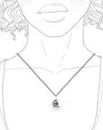 Mixed Metals Faceted Pebble + Emerald Necklace Andrea Bonelli 