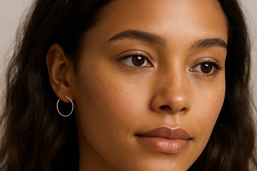Silver Hammered Hoops 1 inch Andrea Bonelli Jewelry 