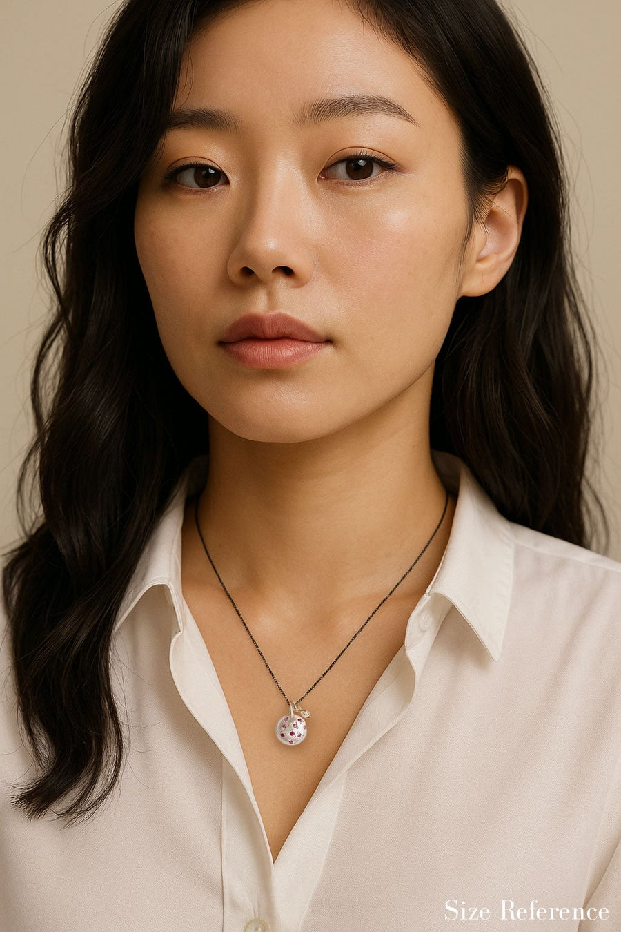 Silver Ruby + Diamond Pebble Necklace Andrea Bonelli 