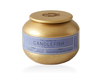 No. 76 Eucalyptus, Sea Salt, Water Flowers, Amber 7.5 oz Candlefish No. 76