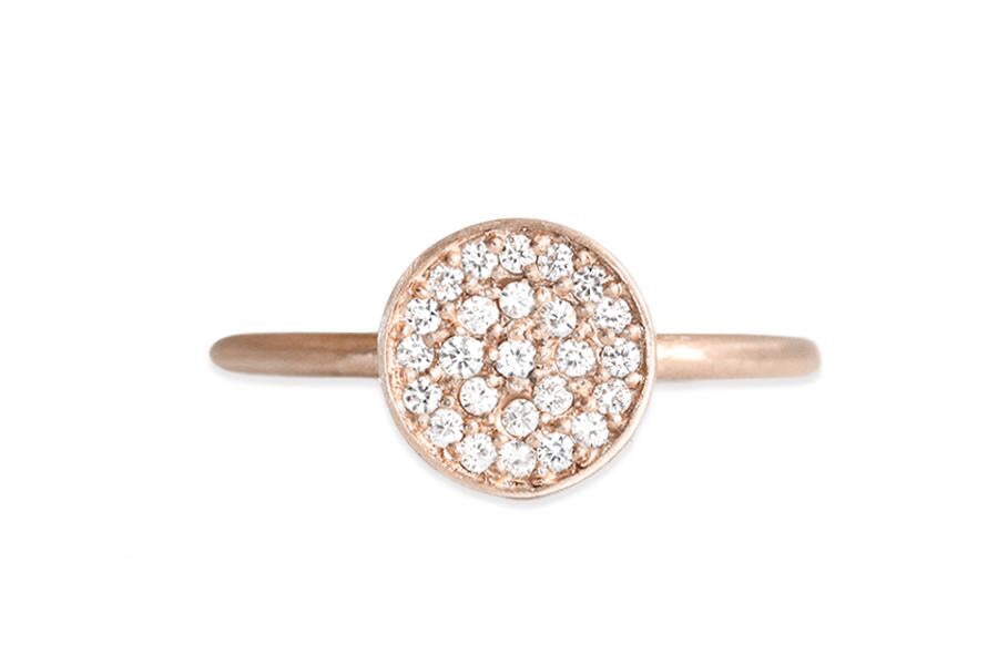 Madeline Pave Diamond Ring Andrea Bonelli Jewelry 14k Rose Gold