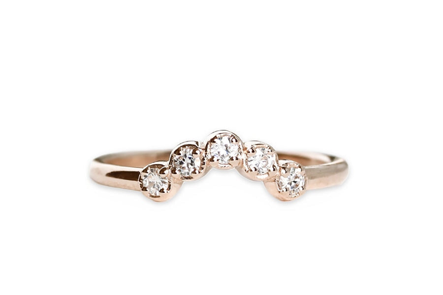 Cinq Diamond Ring Andrea Bonelli 14k Rose Gold