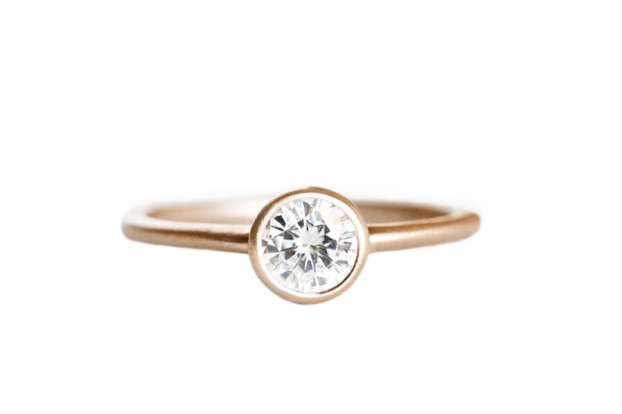 Hera Moissanite Ring .50ct Andrea Bonelli 14k Rose Gold