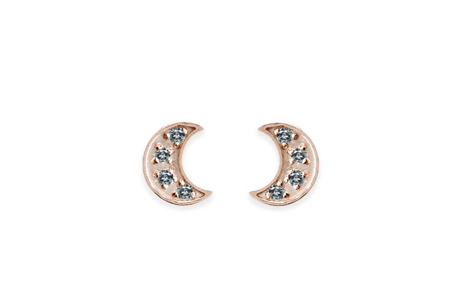 Moon London Blue Topaz Studs Andrea Bonelli Jewelry 14k Rose Gold