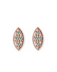 Marquise Aquamarine Leaf Studs Andrea Bonelli Jewelry 14k Rose Gold