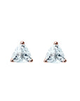 Trillion Aquamarine Studs Andrea Bonelli Jewelry 14k Rose Gold