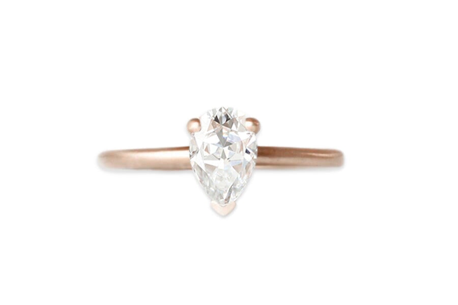 Ellis Moissanite Ring Andrea Bonelli 14k Rose Gold