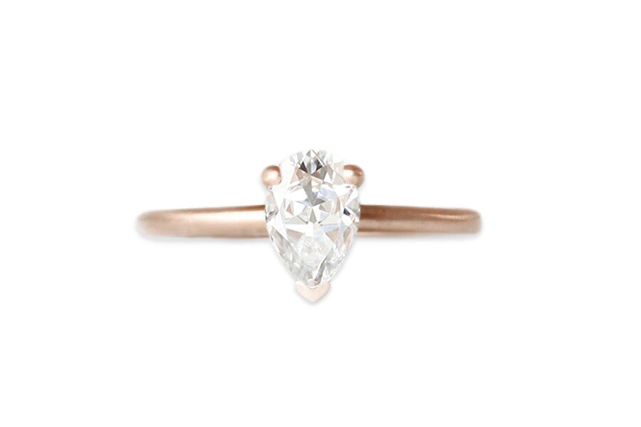 Ellis Moissanite Ring Andrea Bonelli 14k Rose Gold