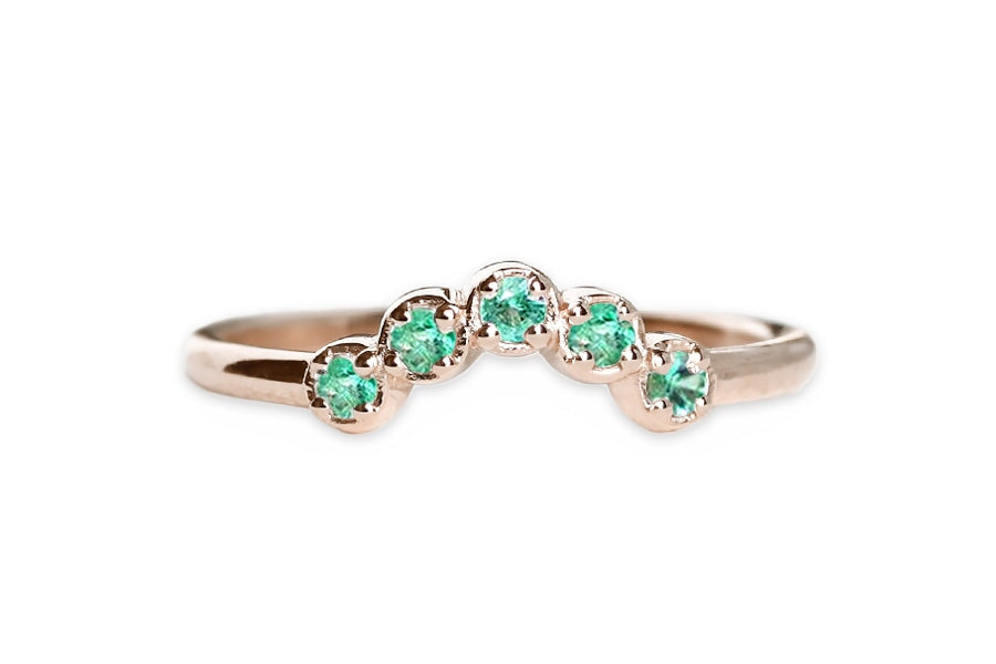 Cinq Emerald Ring Andrea Bonelli 14k Rose Gold