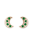 Moon Emerald Studs Andrea Bonelli Jewelry 14k Rose Gold