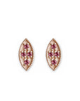 Marquise Garnet Leaf Studs Andrea Bonelli Jewelry 14k Rose Gold