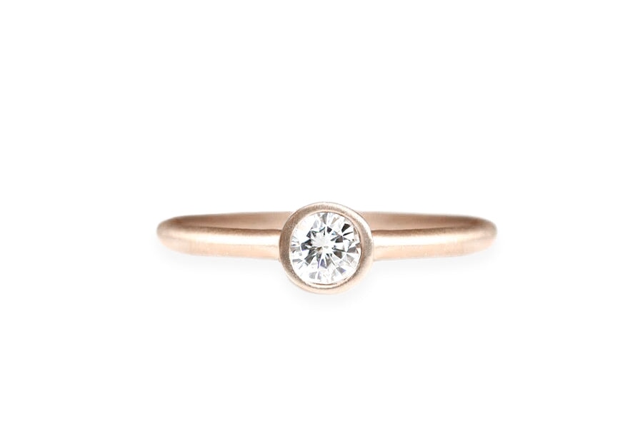 Hera Moissanite Ring .25ct Andrea Bonelli 14k Rose Gold