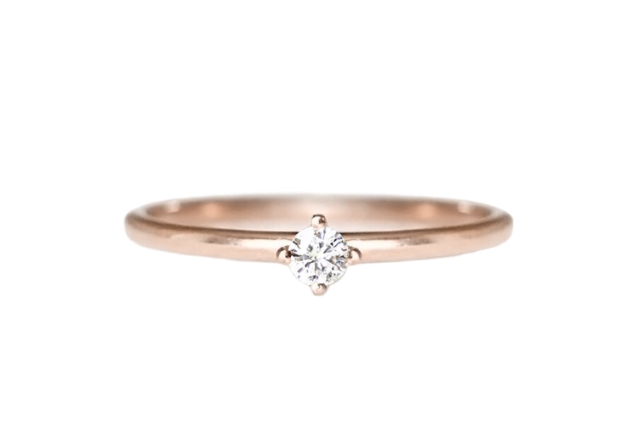 Petit Lola Moissanite Ring Andrea Bonelli Jewelry 14k Rose Gold