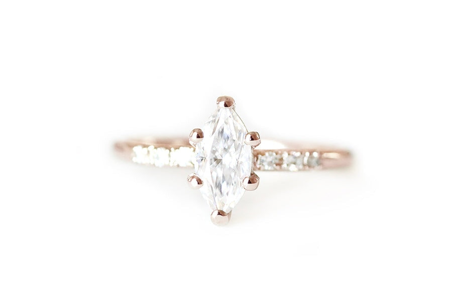 Tryst Marquise GIA Diamond Ring Andrea Bonelli Jewelry 14k Rose Gold