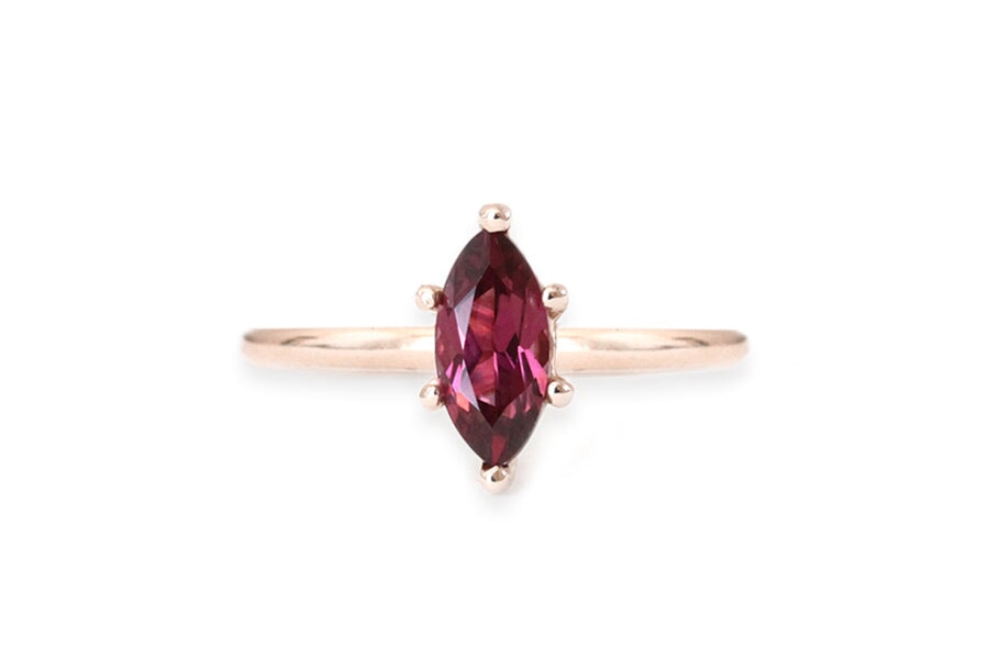 Mia Garnet Marquise Ring Andrea Bonelli 14k Rose Gold